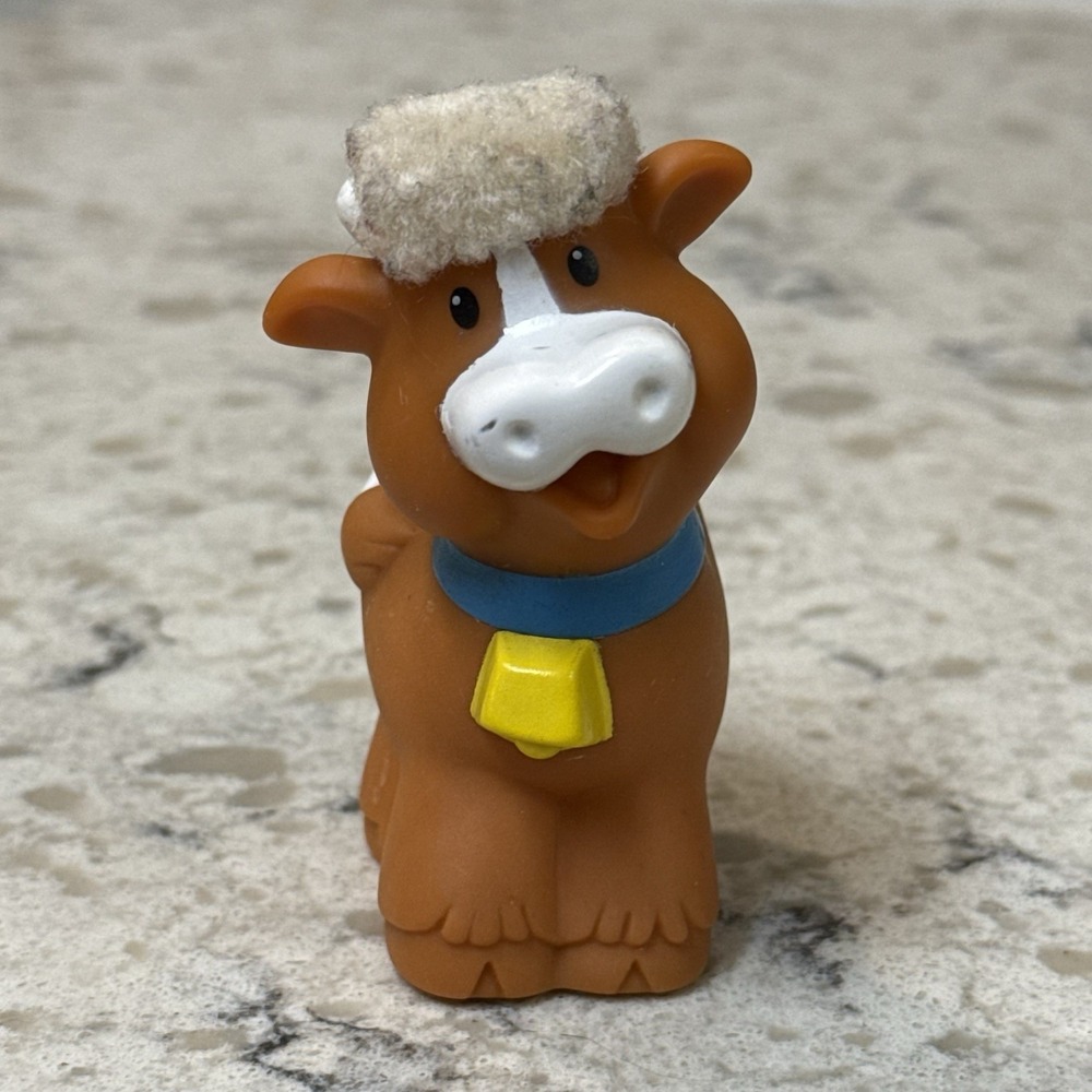 Fisher Price Little People Touch N' Feel Brown Cow Farm Animal Fuzzy 2005 2006